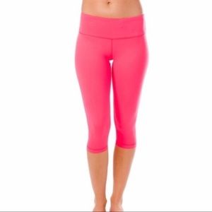 90 Degree By Reflex Pink Athletic Cropped Leggings